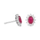 Pendientes de oro blanco de 18 Kt con piedra de color y diamantes