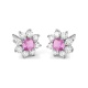 Pendientes de oro blanco de 18 Kt con zafiro rosa de 0,70 ct y diamantes de 0,84 ct