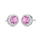 Pendientes de oro blanco de 18 Kt con zafiro rosa de 1,25 ct y diamantes de 0,12 ct