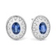 Pendientes de oro blanco de 18 Kt con zafiro azul de 1,26 ct y diamantes de 0,13 ct