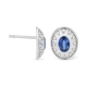 Pendientes de oro blanco de 18 Kt con zafiro azul de 1,26 ct y diamantes de 0,13 ct