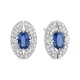 Pendientes de oro blanco de 18 Kt con zafiro azul de 1,25 ct y diamantes de 0,55 ct