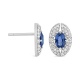 Pendientes de oro blanco de 18 Kt con zafiro azul de 1,25 ct y diamantes de 0,55 ct