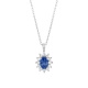 Colgante de oro blanco de 18 Kt con piedra de color y diamantes