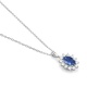 Colgante de oro blanco de 18 Kt con piedra de color y diamantes