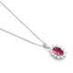 Colgante de oro blanco de 18 Kt con piedra de color y diamantes