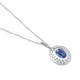 Colgante de oro blanco de 18 Kt con zafiro azul de 0,95 ct y diamantes de 0,09 ct