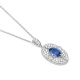 Colgante de oro blanco de 18 Kt con zafiro azul de 0,95 ct y diamantes de 0,50 ct