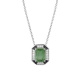Colgante de oro blanco de 18 Kt con esmeralda de 0,95 ct y diamantes de 0,14 ct