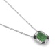 Colgante de oro blanco de 18 Kt con esmeralda de 0,95 ct y diamantes de 0,14 ct