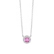 Colgante Rosetón de oro blanco de 18 Kt con zafiro rosa de 0,35 ct y diamantes de 0,05 ct