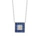Colgante de oro blanco de 18 Kt con zafiro de 1,50 ct y diamantes de 0,38 ct