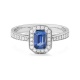 Anillo de oro blanco de 18 Kt con piedra de color y diamantes de 0,26 a 0,34 ct