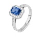 Anillo de oro blanco de 18 Kt con piedra de color y diamantes de 0,26 a 0,34 ct