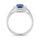 Anillo de oro blanco de 18 Kt con piedra de color y diamantes de 0,26 a 0,34 ct