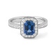 Anillo de oro blanco de 18 Kt con piedra de color y diamantes de 0,26 a 0,34 ct