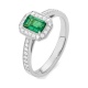 Anillo de oro blanco de 18 Kt con piedra de color y diamantes de 0,26 a 0,34 ct