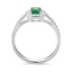 Anillo de oro blanco de 18 Kt con piedra de color y diamantes de 0,26 a 0,34 ct