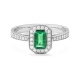 Anillo de oro blanco de 18 Kt con piedra de color y diamantes de 0,26 a 0,34 ct