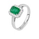 Anillo de oro blanco de 18 Kt con piedra de color y diamantes de 0,26 a 0,34 ct