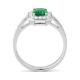Anillo de oro blanco de 18 Kt con piedra de color y diamantes de 0,26 a 0,34 ct