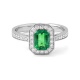 Anillo de oro blanco de 18 Kt con piedra de color y diamantes de 0,26 a 0,34 ct