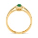 Anillo de oro amarillo de 18 Kt con esmeralda y diamantes