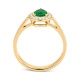 Anillo de oro amarillo de 18 Kt con esmeralda y diamantes