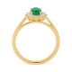 Anillo de oro amarillo de 18 Kt con esmeralda y diamantes