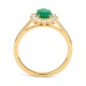 Anillo de oro amarillo de 18 Kt con esmeralda y diamantes