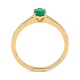 Anillo de oro amarillo de 18 Kt con esmeralda y diamantes de 0,07 ct