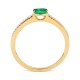 Anillo de oro amarillo de 18 Kt con esmeralda y diamantes de 0,06 ct