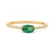 Anillo de oro amarillo de 18 Kt con esmeralda y diamantes de 0,06 ct