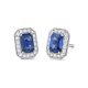 Pendientes de oro de 18 Kt con piedra de color y diamantes de 0,24 a 0,38 ct