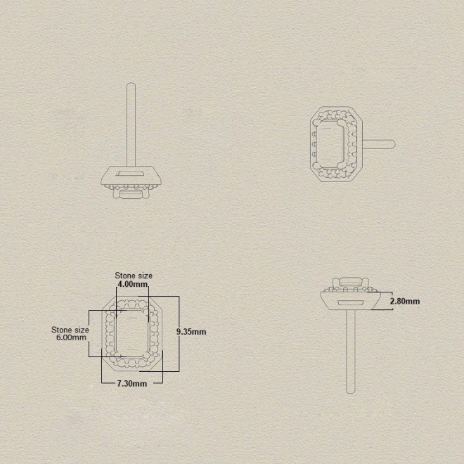 Pendientes de oro de 18 Kt con piedra de color y diamantes de 0,24 a 0,38 ct