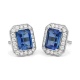 Pendientes de oro de 18 Kt con piedra de color y diamantes de 0,24 a 0,38 ct