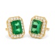 Pendientes de oro de 18 Kt con piedra de color y diamantes de 0,24 a 0,38 ct