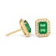 Pendientes de oro de 18 Kt con piedra de color y diamantes de 0,24 a 0,38 ct