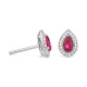 Pendientes de oro blanco de 18 Kt con piedra de color y diamantes