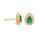 Pendientes de oro amarillo de 18 Kt con esmeralda y diamantes