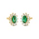Pendientes de oro amarillo de 18 Kt con esmeralda y diamantes