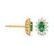Pendientes de oro amarillo de 18 Kt con esmeralda y diamantes