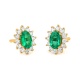 Pendientes de oro amarillo de 18 Kt con esmeralda y diamantes