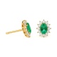 Pendientes de oro amarillo de 18 Kt con esmeralda y diamantes
