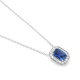 Colgante de oro blanco de 18 Kt con piedra de color y diamantes de 0,12 a 0,19 ct