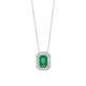 Colgante de oro blanco de 18 Kt con piedra de color y diamantes de 0,12 a 0,19 ct