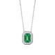 Colgante de oro blanco de 18 Kt con piedra de color y diamantes de 0,12 a 0,19 ct