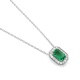 Colgante de oro blanco de 18 Kt con piedra de color y diamantes de 0,12 a 0,19 ct