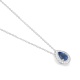Colgante de oro blanco de 18 Kt con piedra de color y diamantes