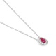 Colgante de oro blanco de 18 Kt con piedra de color y diamantes